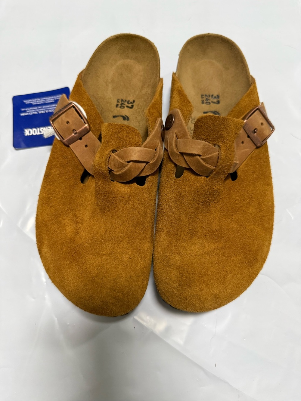 Birkenstock Suede Braided Mule in mink